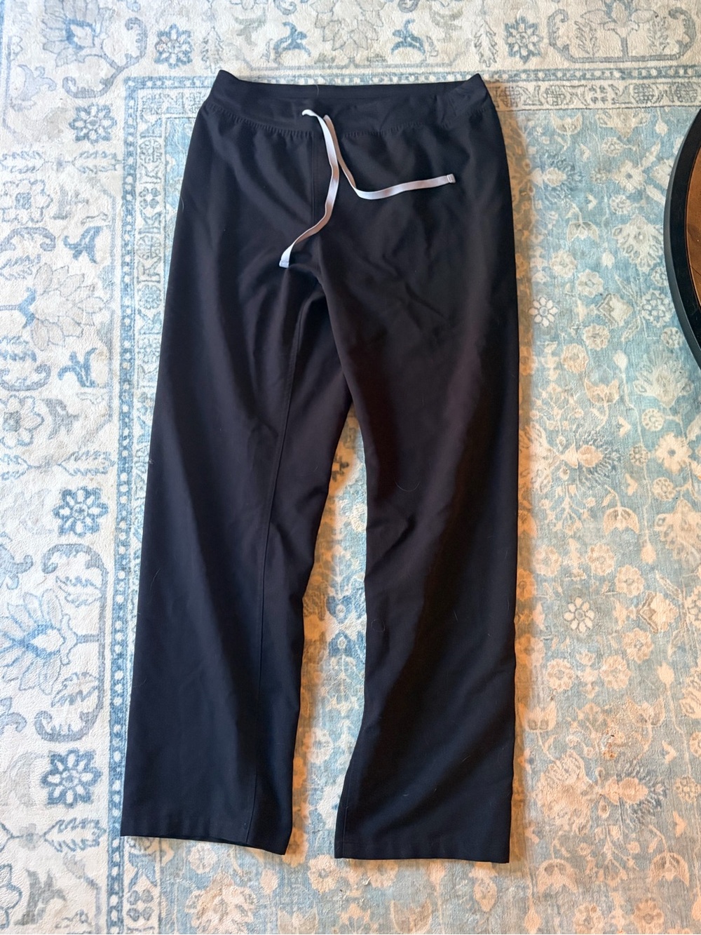 Figs Black Pants with White Drawstring